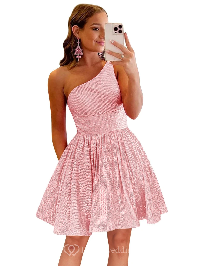 Burgunderfarbenes, einseitig schulterfreies Pailletten-Cocktailkleid view 20