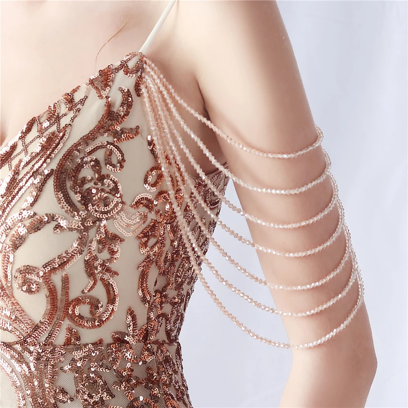 Robe de soirée haut de gamme en maille perlée et ornée de perles, modèle 3034. view 44