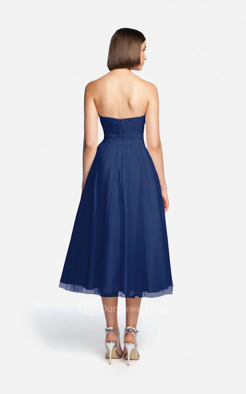 Tulle Tea-Length Angelic Dress With Sweetheart Neck view 2