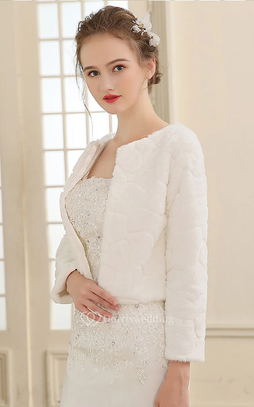 Einfache Langarmjacke für Hochzeitskleider view 2