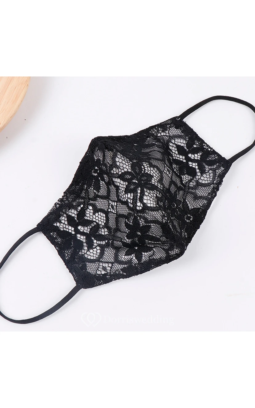Non-Medical Lace Appliqued Wedding Face Masks view 5