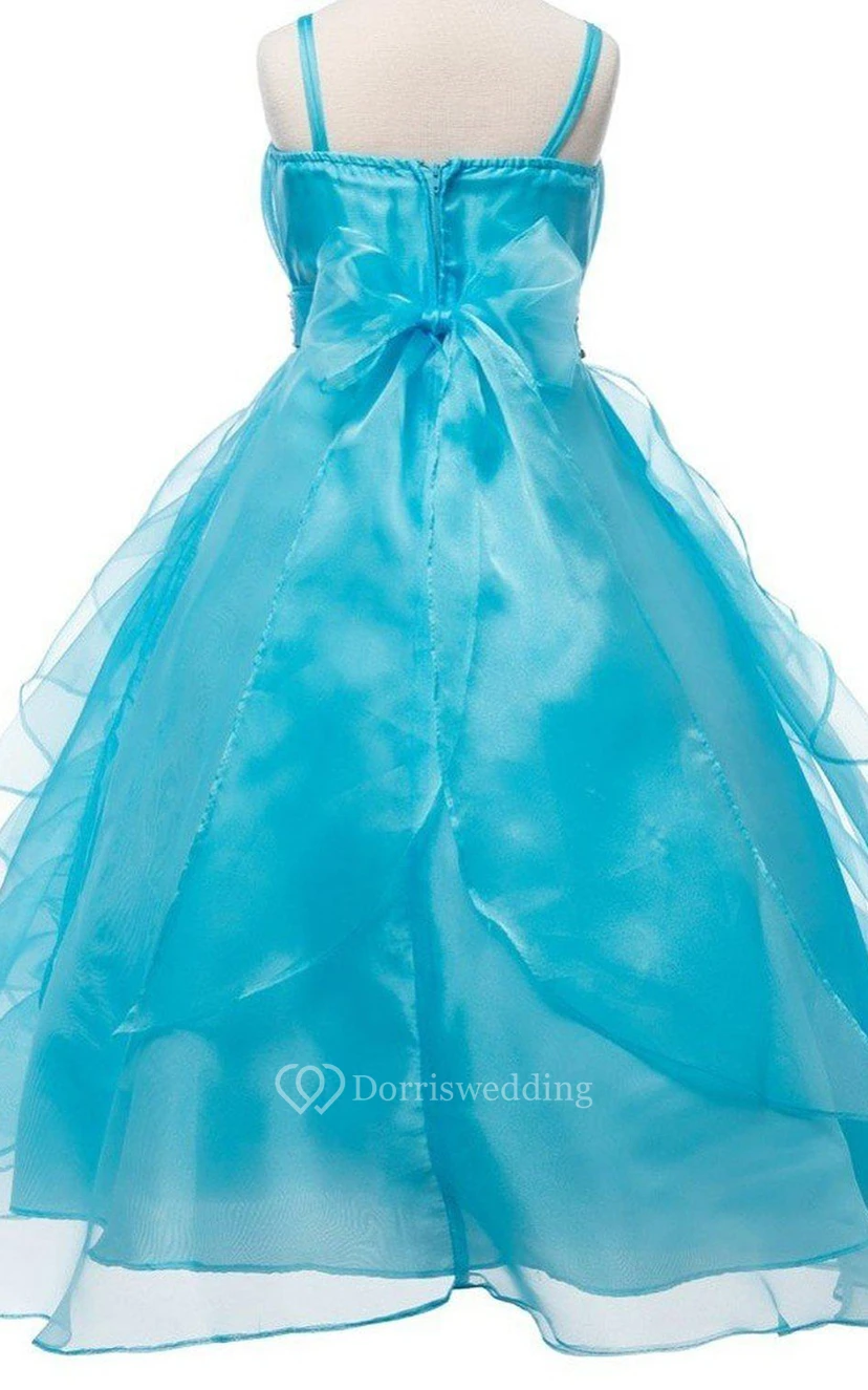 Vestido sin mangas de corte A con volantes y abalorios. view 2