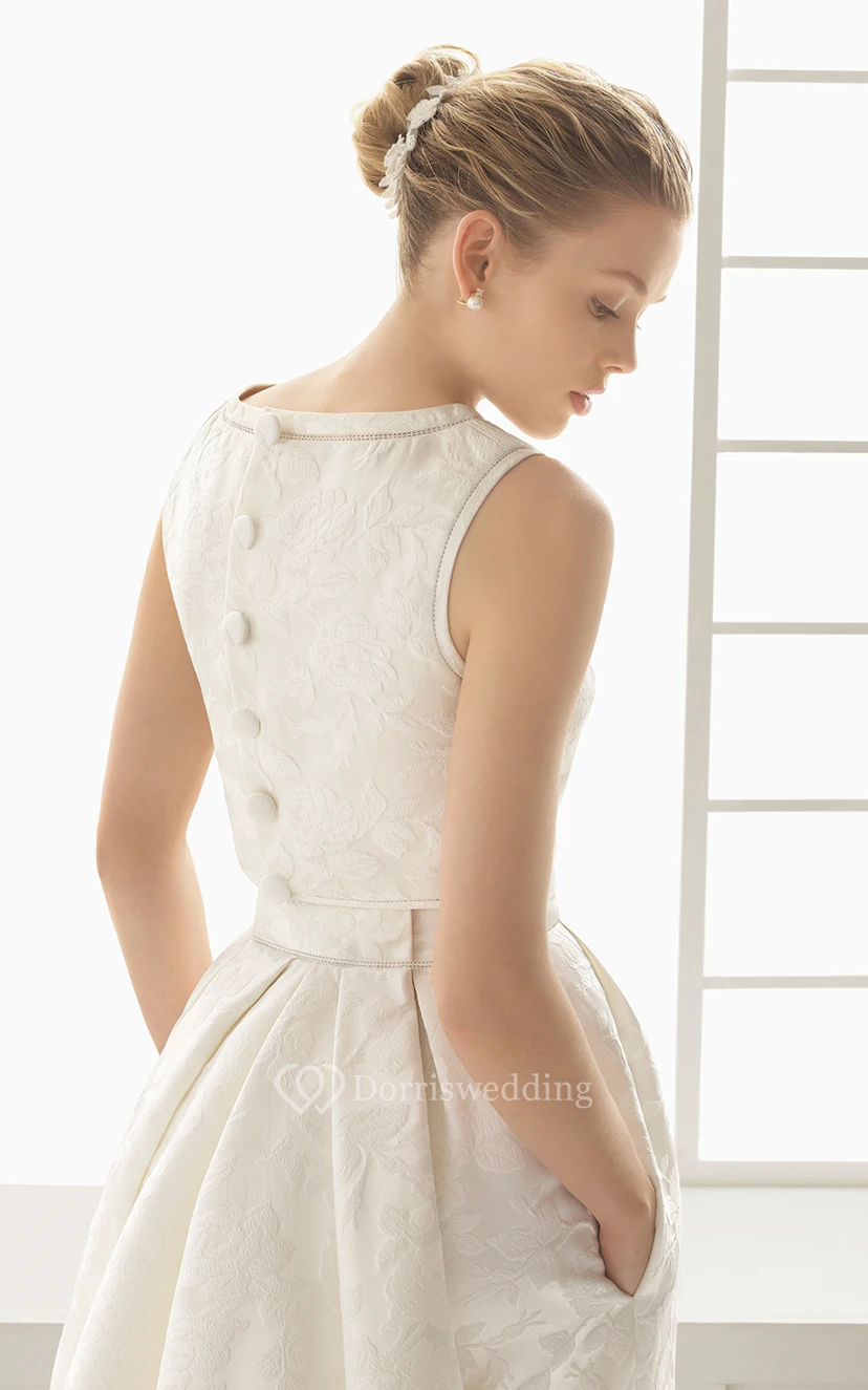 Greek Ancient Chaple Style Lace Appliqued Dress view 3