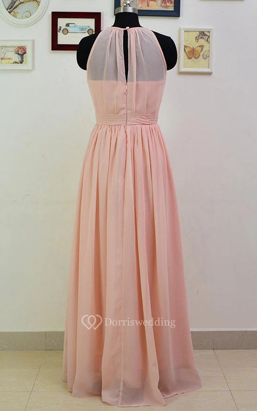 Long Chiffon Bridesmaid Long Pearl Pink Convertible Floor Length Prom Bridesmaid Dress view 2