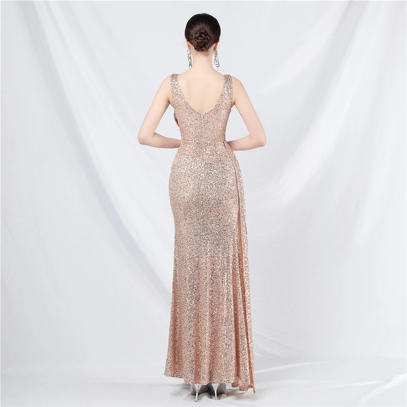 Cross-Border Dress Sequined Ribbon Long Evening Dress view 15