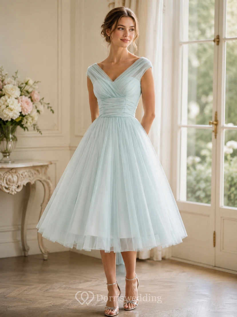 Charming V Neck Empire Chiffon Ball Gown With Bow