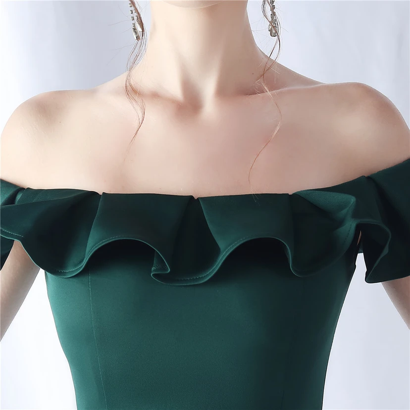 Exhibition Etiquette Bridesmaid Satin Sling Tube Top Evening Dress view 17
