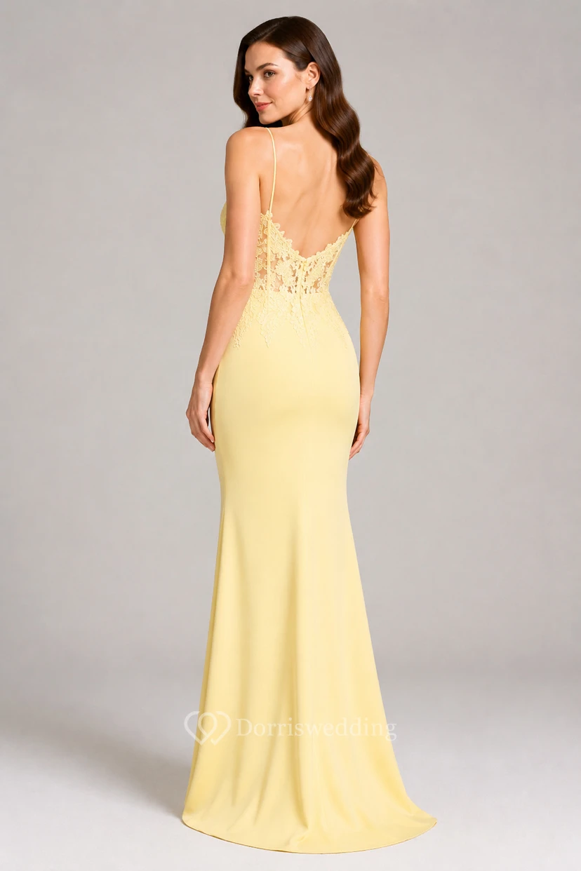 Robe de soirée sirène bustier Daffodil avec corsage corset appliqué view 2