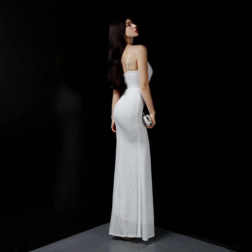 Märchenhaftes, verträumtes Promi-Party-, sexy, langes, schlankes Abendkleid mit Meerjungfrauenschnitt view 3