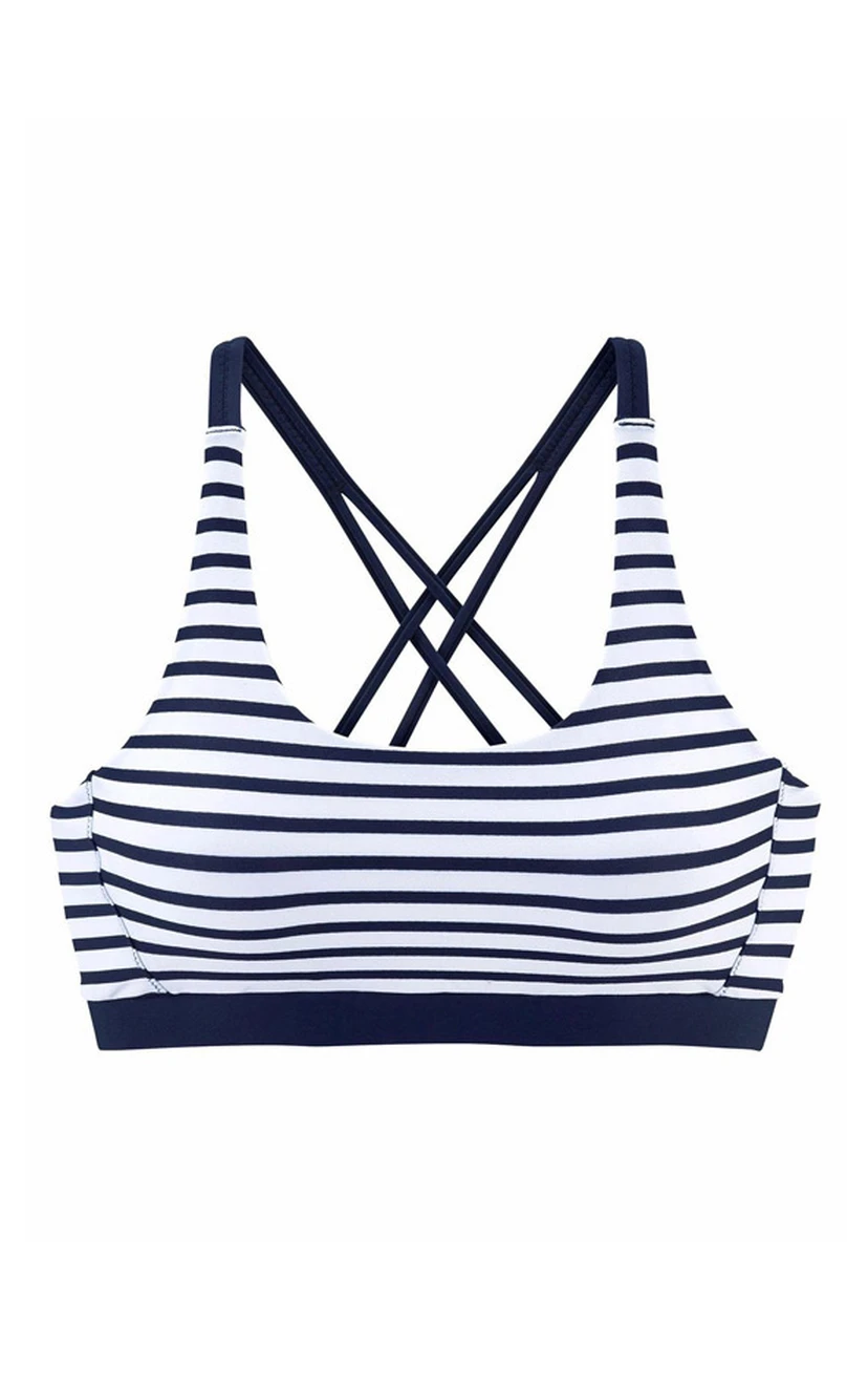 Stripe Bralette Bikini Set Swimsuit view 2
