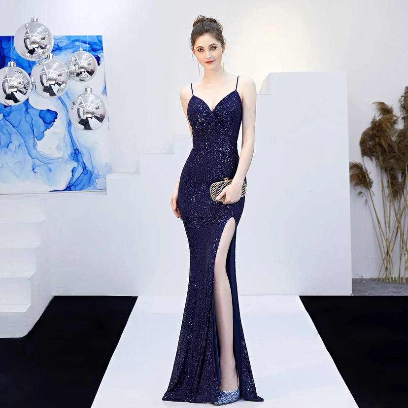 Märchenhaftes, verträumtes Promi-Party-, sexy, langes, schlankes Abendkleid mit Meerjungfrauenschnitt view 20