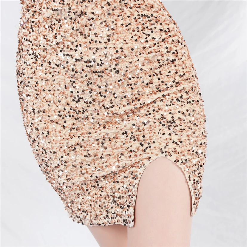 Craft Ostrich Feather Handmade Velvet Bottom Sequined Short Evening Dress Short Skirt view 36
