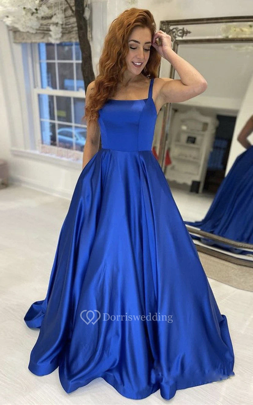 Vintage bodenlanges ärmelloses A-Linien-Abendkleid aus Satin mit Korsettschnürung am Rücken und Raffungen