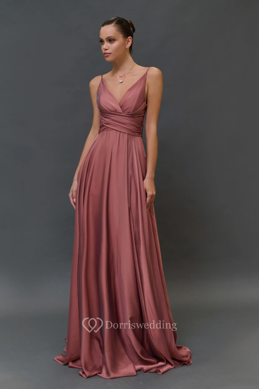 Spaghetti Empire Chiffon Pleated Floor-length Dress video preview