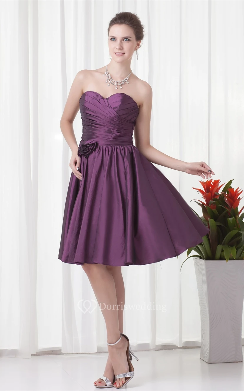 Stunning Sleeveless Floral a Line Midi Bridesmaid Dresses view 2