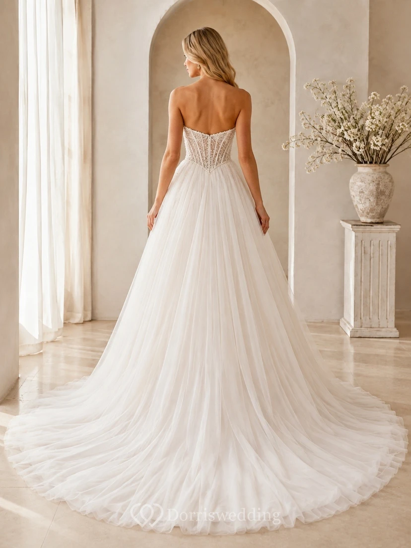Simple A-line a Elegant Bridal Formal Wedding Dress view 2
