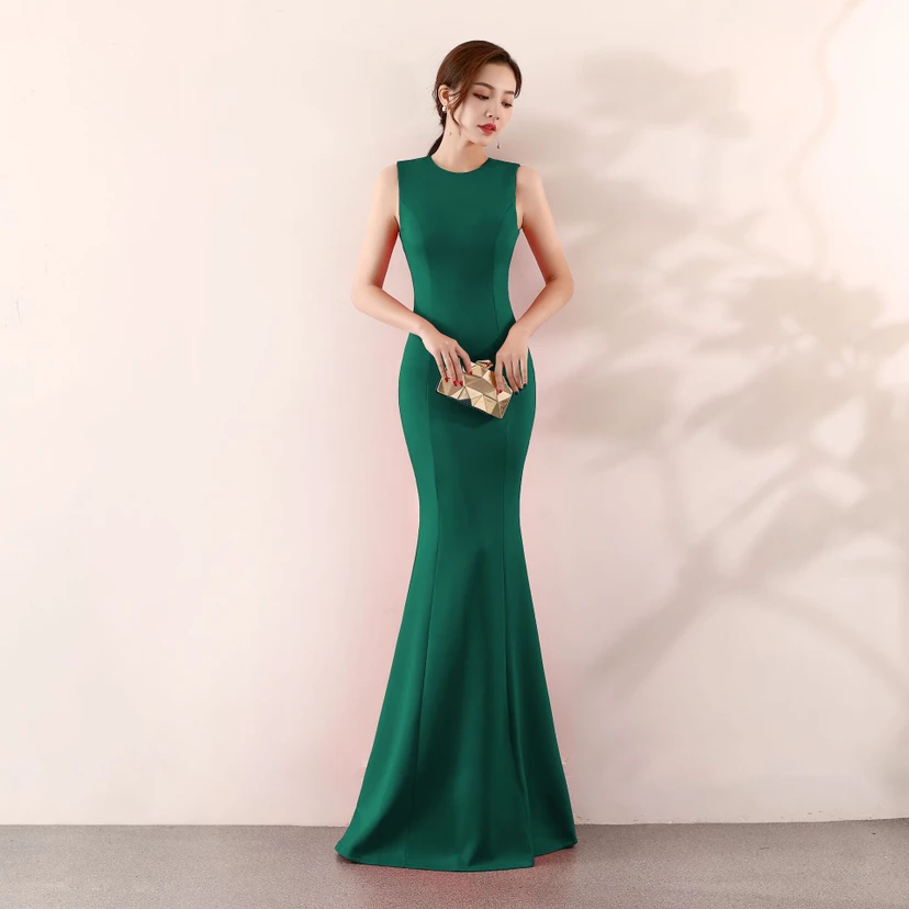 Robe de soirée élégante sirène pour mariée, longue et élégante, idéale pour un banquet ou des fiançailles. Jupe longue pour femme. view 30