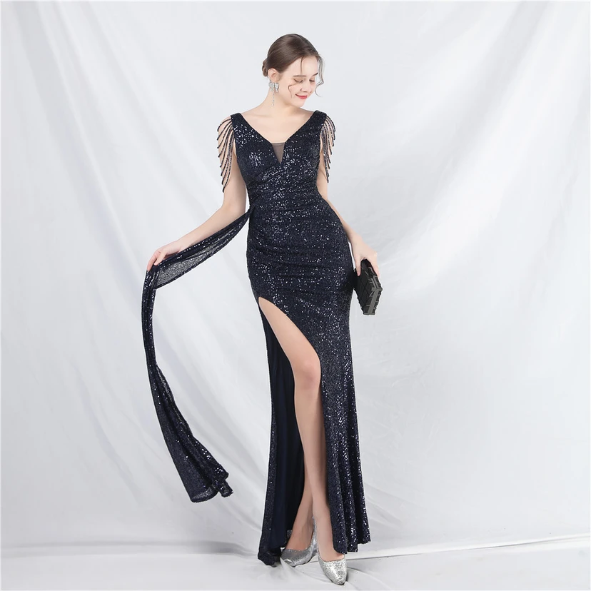 Cross-Border Dress Crafted Custom-Made Beaded Sequined Long Evening Dress view 52