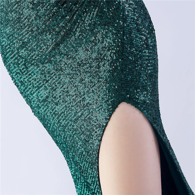 Ostrich Feather Plus Folding And Wrinkling Technology Host Dinner High-End Evening Dress view 36