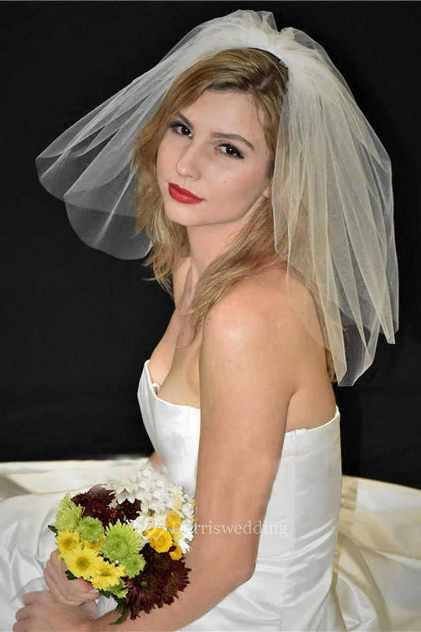 Double-Layer Short Bridal Veil