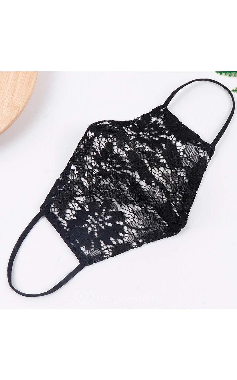Non-Medical Lace Appliqued Wedding Face Masks view 6