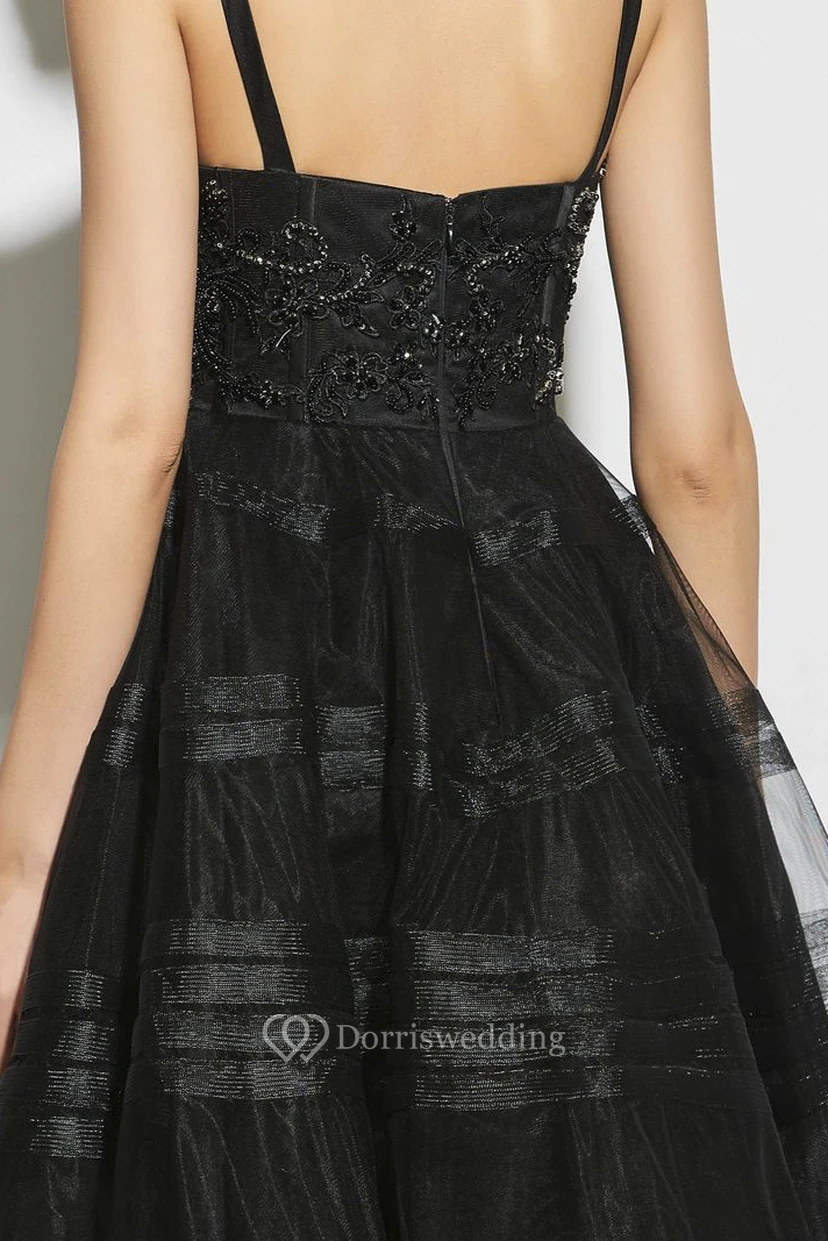 Cute A-line Tea-length Straps Vintage Boned Dress With Sweetheart Neckline And Beading view 5