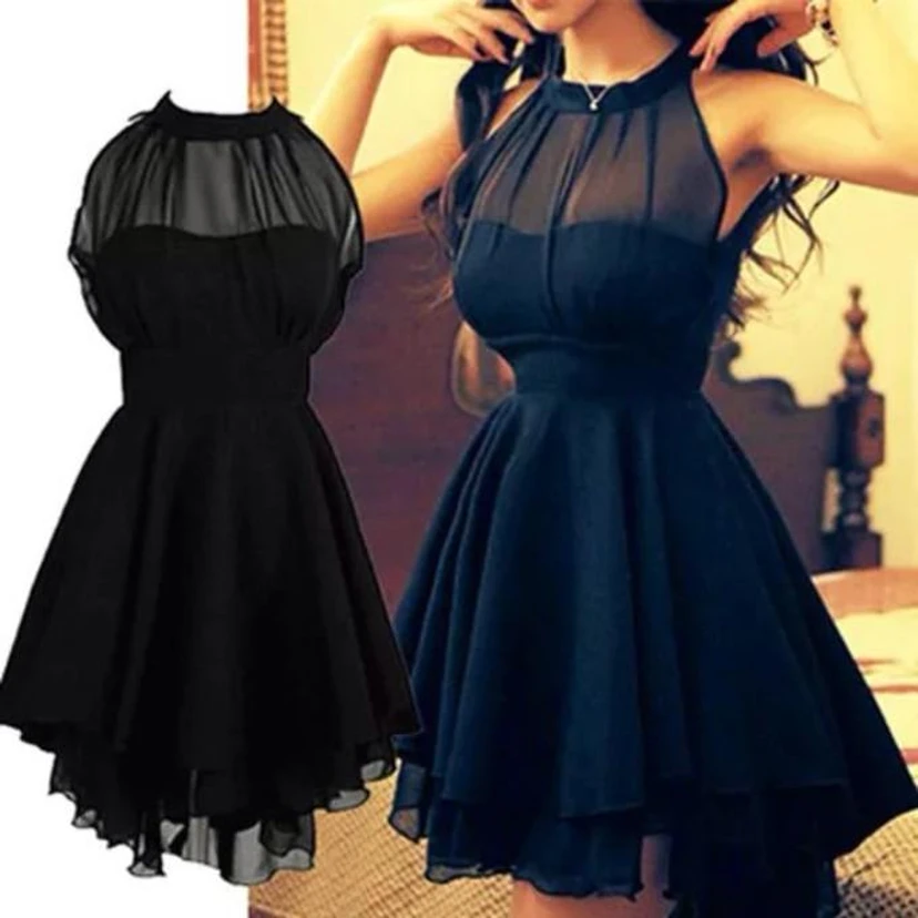 Robe élégante en mousseline à col montant pour les fêtes d'été view 3