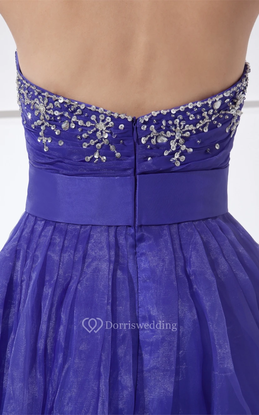 Sweetheart A-Line Criss-Cross Beading and Dress With Pleats view 8