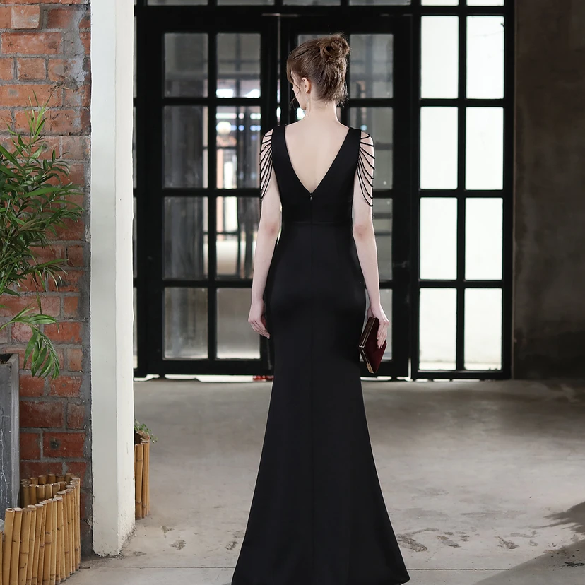 Toast Dress Bride Long Sling Thank-You Banquet Slim Fishtail Skirt Wedding Car Model Exhibition Dress view 15