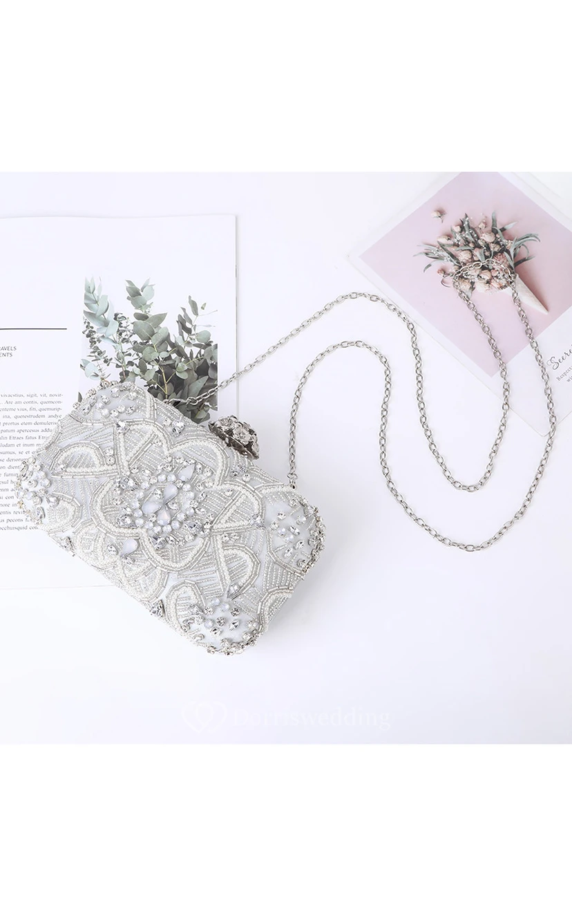 Appliqued Crystal Clutch