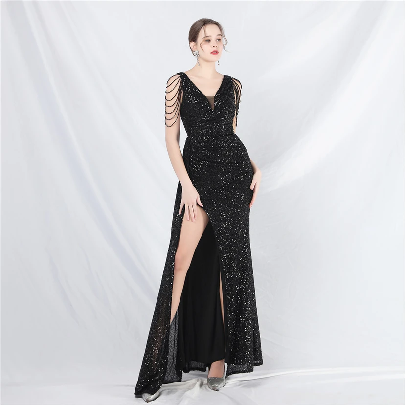Cross-Border Dress Crafted Custom-Made Beaded Sequined Long Evening Dress view 40