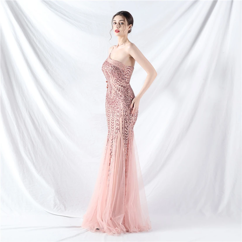 Robe de soirée haut de gamme ornée de perles de positionnement, de fleurs et de broderies en tulle. view 85