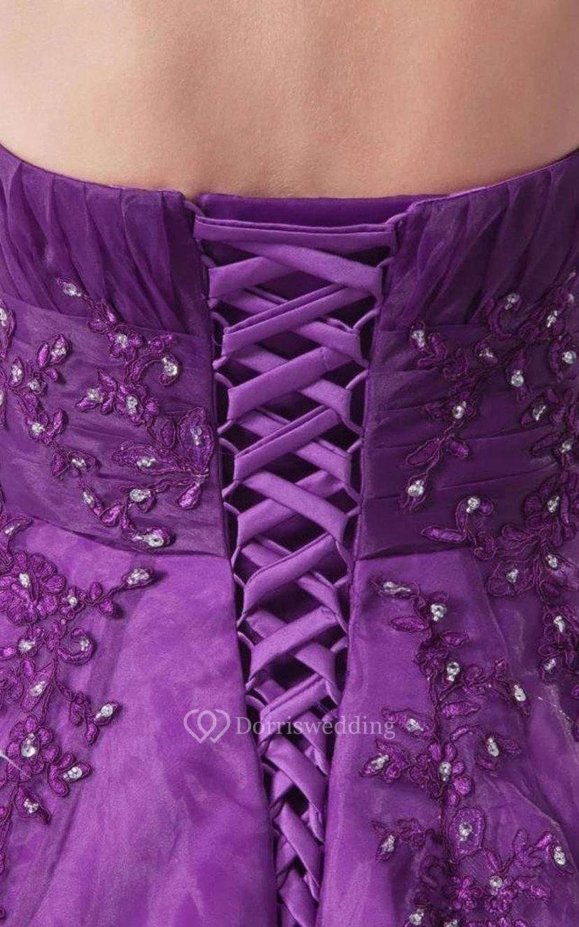 Sweetheart Ballgown With Sequins and Pleats view 5