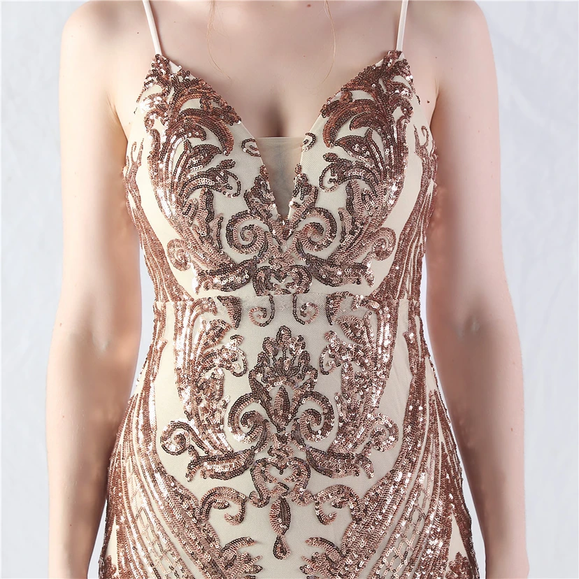 Vestido de actuación para celebración de baile caliente con cuentas de flores y posicionamiento de red rígida. view 44