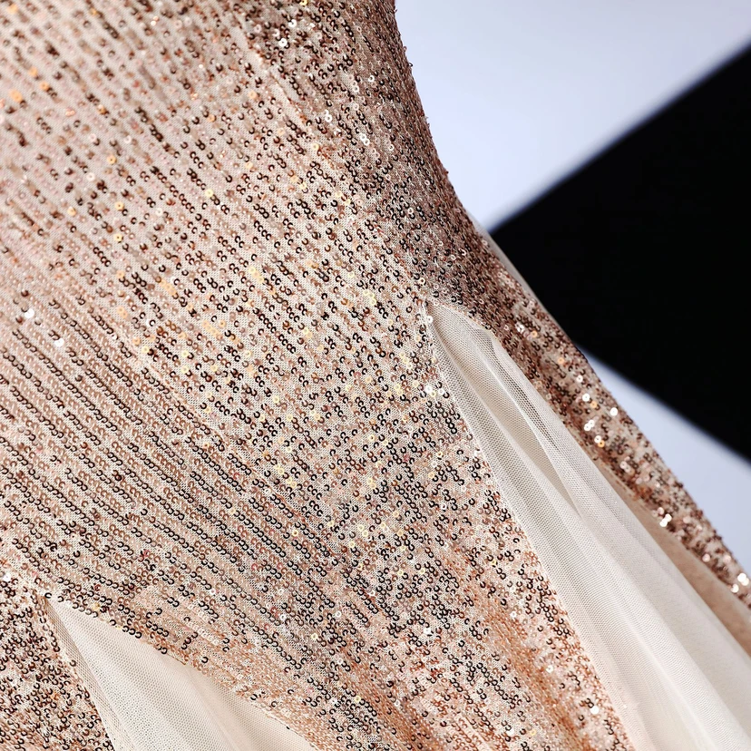 Robe de soirée élégante à franges et sequins en fil de polyester, style sirène, idéale pour un banquet ou une occasion spéciale automne. view 28