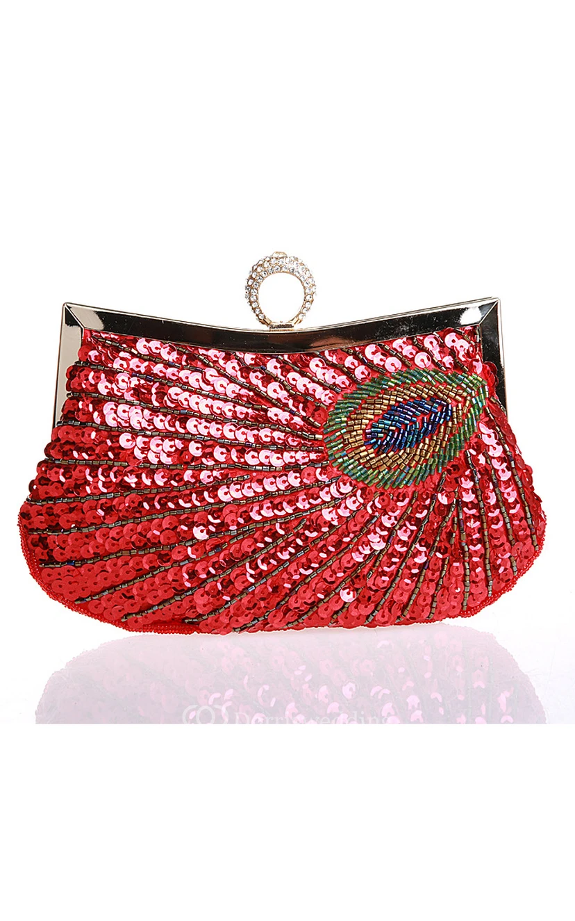 Sequin Peacock Clutch view 7