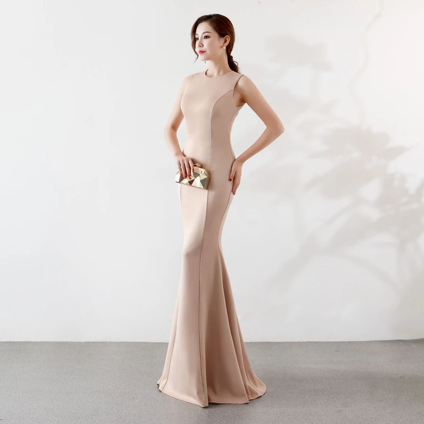 Robe de soirée élégante sirène pour mariée, longue et élégante, idéale pour un banquet ou des fiançailles. Jupe longue pour femme. view 25
