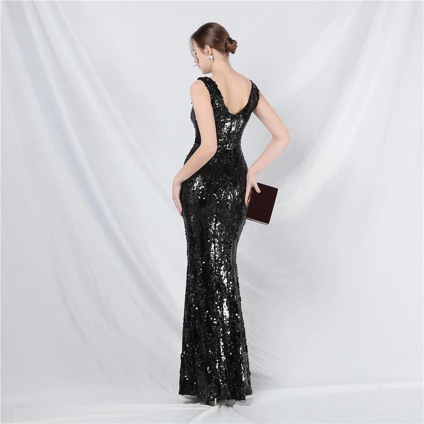 Robe de soirée longue à sequins irisés, nouvelle création view 14