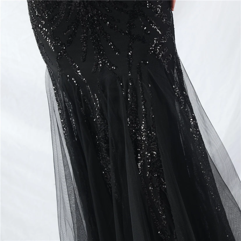 9-farbiges, handgefertigtes Abendkleid aus Kamelfedern, Netzstoff und Pailletten, sexy Trägern view 50