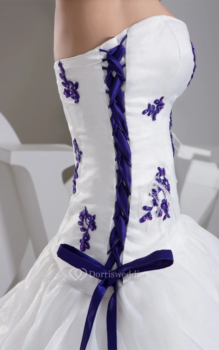 Sweetheart Ruffled Wrap and Ball-Gown With Lace view 10