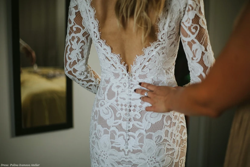 Boho Beach Lace Long Sleeve Gypsy Hippie Wedding Dress view 4