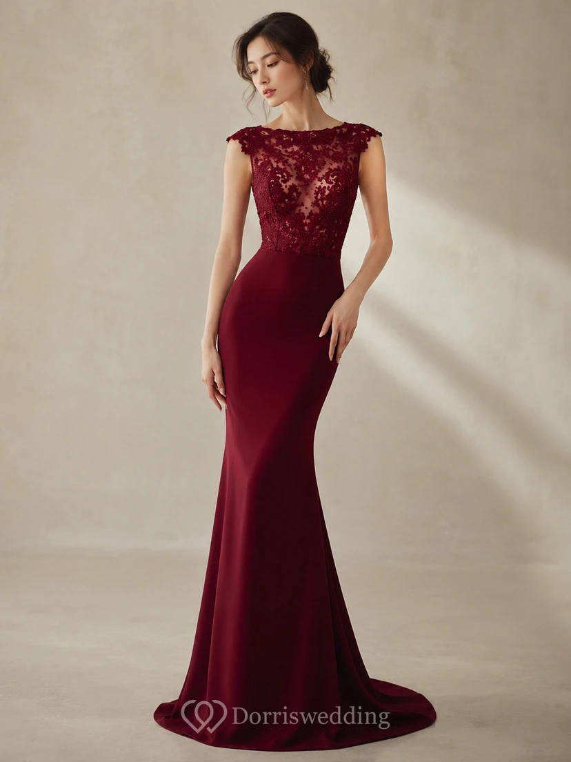 Elegant Black Sleeveless Mermaid Evening Dress Lace Appliques Beadings view 6