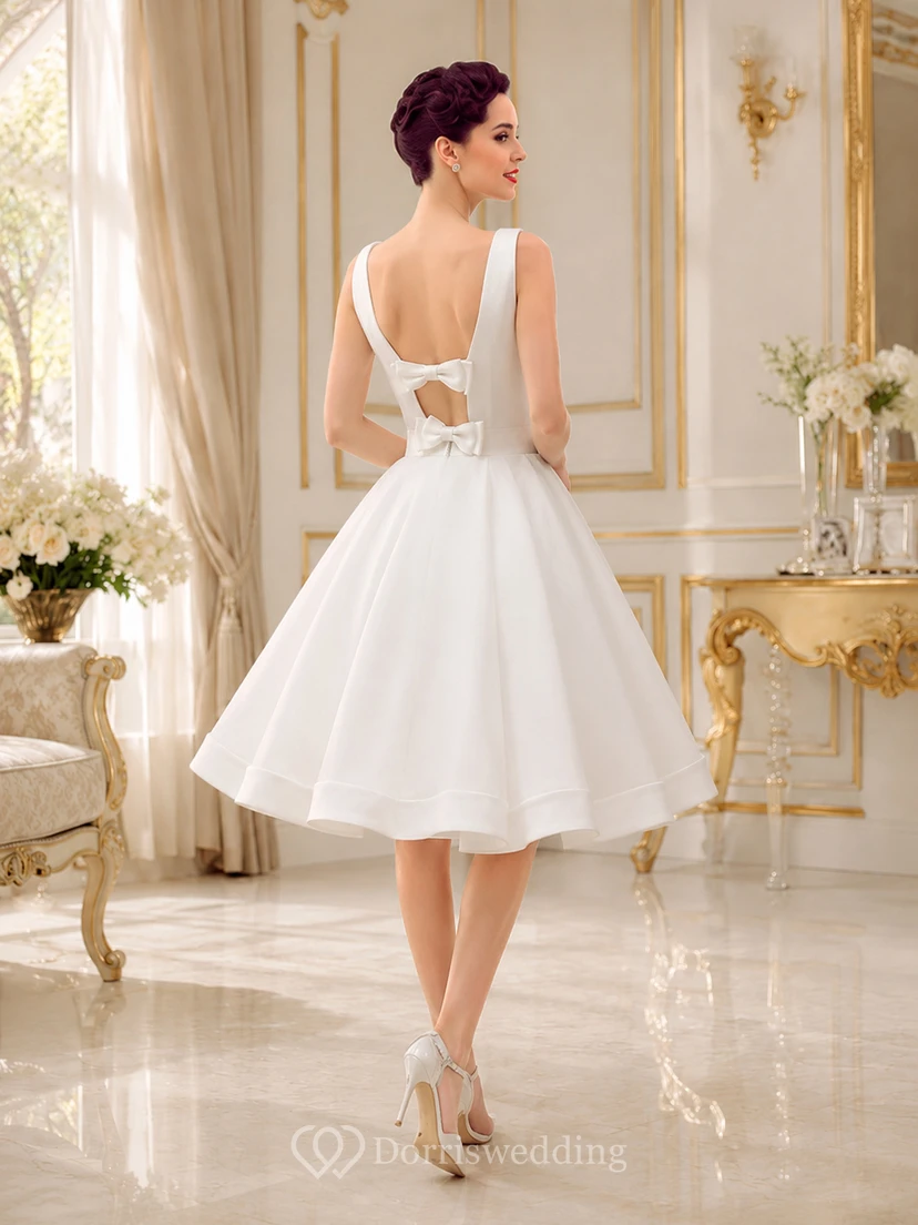 Mini Off-The-Shoulder One-Shoulder Straps Bat Bow Beading Backless Zipper Lace-Up Back Low-V Back Straps Chiffon Tulle Lace Sequins Satin Dress view 4