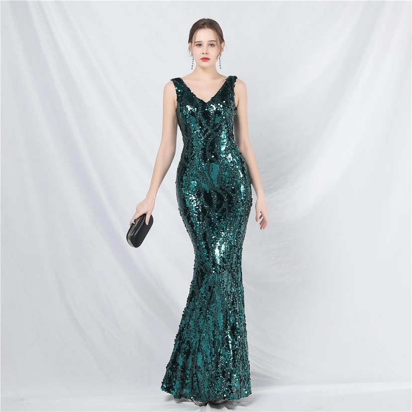 Robe de soirée longue à sequins irisés, nouvelle création view 45
