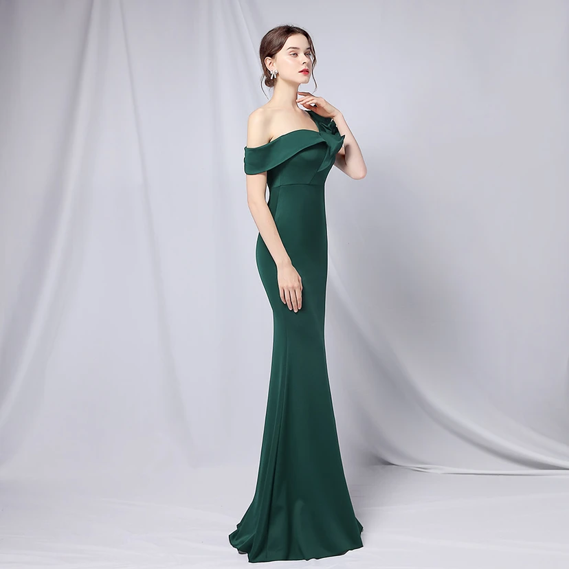 Sechsfarbiges, einseitig schulterfreies Abendkleid für festliche Anlässe, langes, elegantes, figurbetontes und sexy Meerjungfrauenkleid view 4