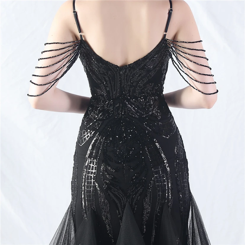 Handgefertigte Perlen, festes Netz, Positionierungsblumenperlen, Spleißnetz, heißes Tanz-Feier-Performance-Kleid view 47