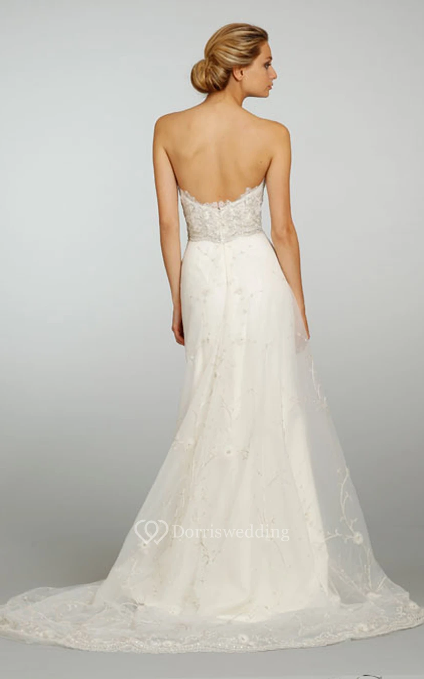 Exquisite Sweetheart Neckline Tulle Dress With Beaded Embroidery view 2