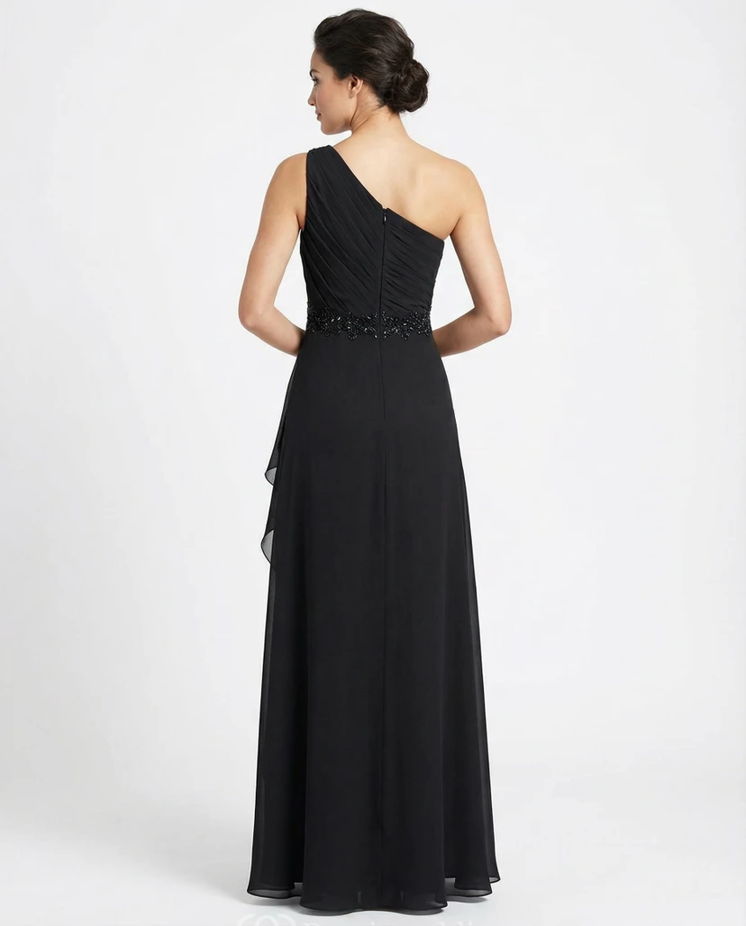 Einseitig schulterfreies, gerüschtes Brautmutterkleid view 2
