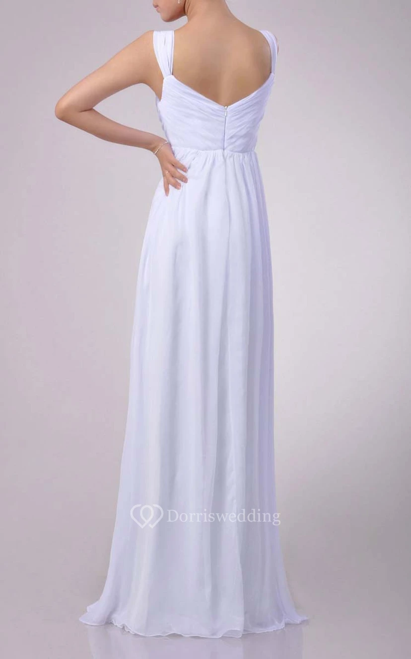 Floor-length Sweetheart Empire Chiffon Dress With Beading view 5