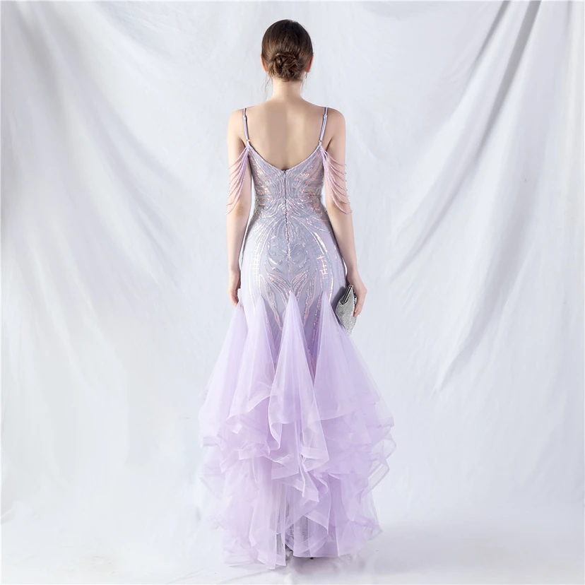 Handgefertigte Perlen, festes Netz, Positionierungsblumenperlen, Spleißnetz, heißes Tanz-Feier-Performance-Kleid view 66